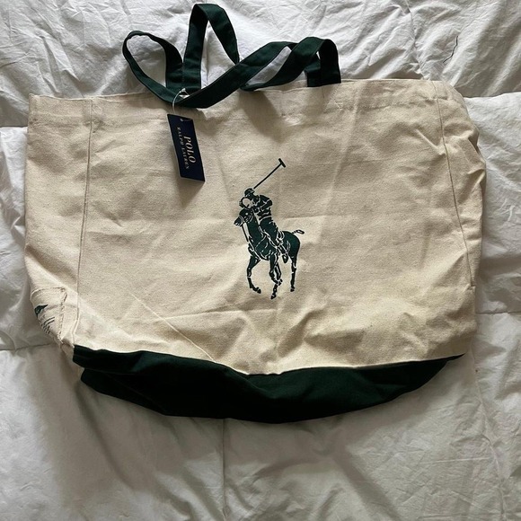 Polo Ralph Lauren Handbags - Ralph Lauren Canvas Tote Bag Large Capacity Limited‎ Edition Iconic Design NWT